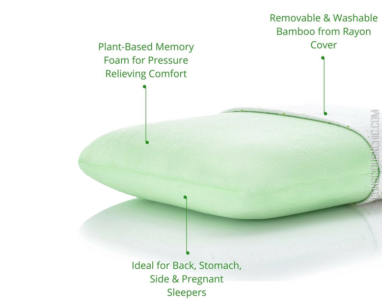 Green memory deals foam pillow