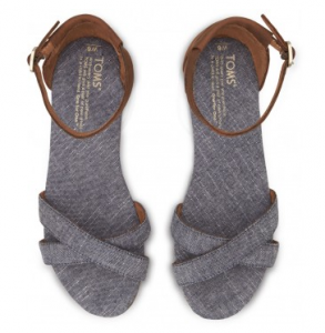 Toms_Shoes_Black_Chambray_Sandals_Top_View